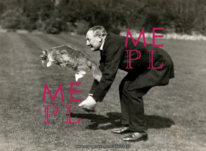  : c.1920's The butler and the leaping cat