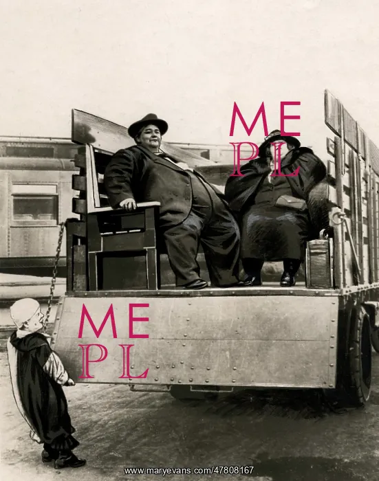 : c.1920's - Tom and Alice obese sideshow performers : c.1920's - Tom and Alice obese sideshow performers