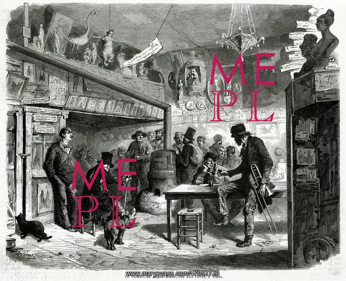  : Cabaret in Lapin Blanc, Paris, 1860