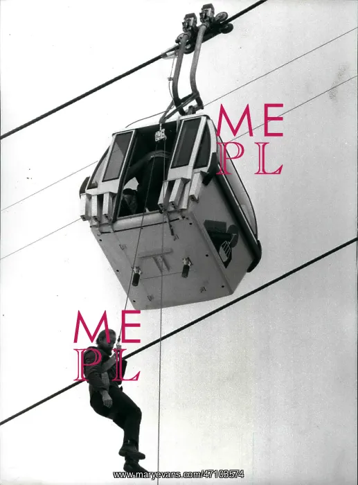 : Cable car rescue method demonstrated, Zermatt, Switzerland : Cable car rescue method demonstrated, Zermatt, Switzerland