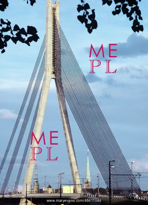: Cable-stayed bridge in Riga, 1985 : Cable-stayed bridge in Riga, 1985