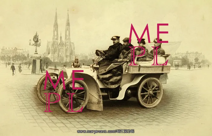 : Cabriolet with four people in front of Vienna's : Cabriolet with four people in front of Vienna's