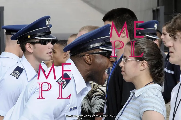 : A Cadet 2nd Class yells instructions at ? : A Cadet 2nd Class yells instructions at ?