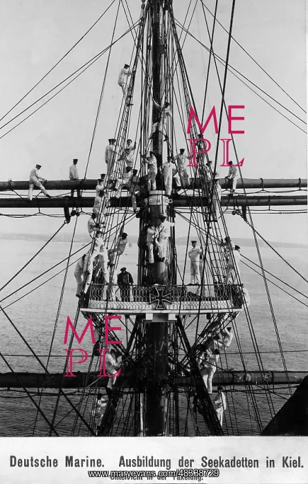 : Cadet training on a sail training ship, 1906 : Cadet training on a sail training ship, 1906