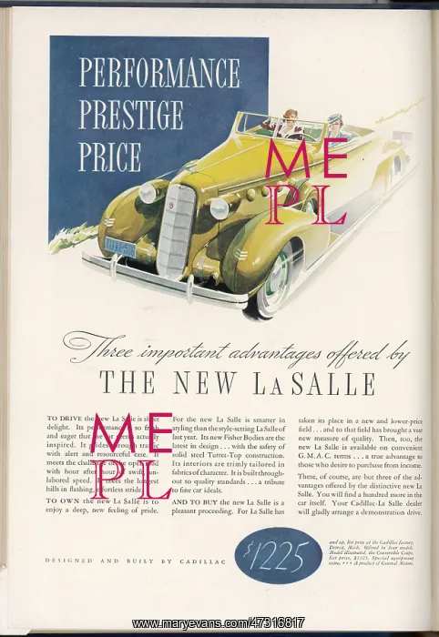 : CADILLAC LA SALLE 1935 : CADILLAC LA SALLE 1935
