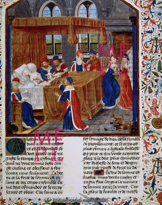 : Caesarean section. Miniature. Faits de Romains (Acts of Roma : Caesarean section. Miniature. Faits de Romains (Acts of Roma