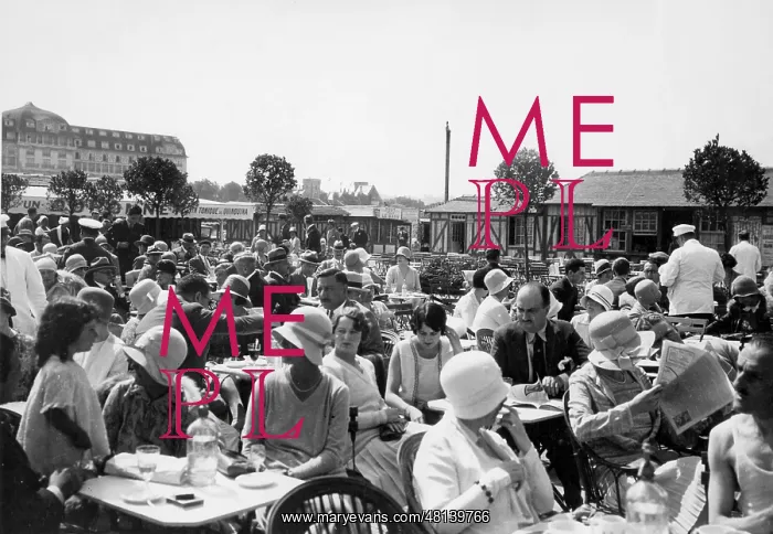 : Cafe in the resort of Deauville (30s) : Cafe in the resort of Deauville (30s)