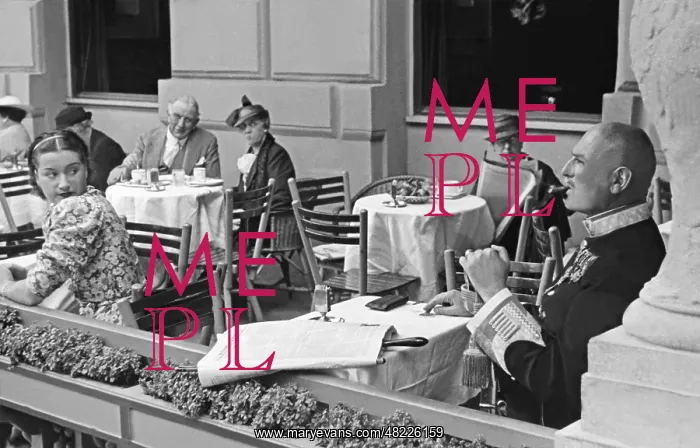 : Cafe terrace in Vienna, 1932 : Cafe terrace in Vienna, 1932