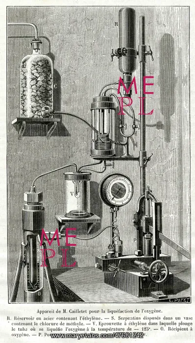 : Cailletet's apparatus for the liquefaction of oxygen : Cailletet's apparatus for the liquefaction of oxygen