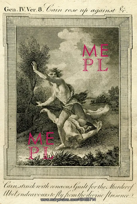 : Cain struck with guilt for the murder of Abel : Cain struck with guilt for the murder of Abel
