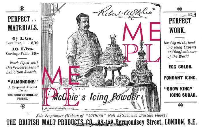 : Cake and cake maker, 1898 : Cake and cake maker, 1898