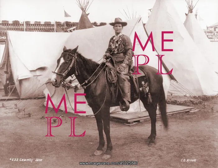 : Calamity Jane (1852-1903), posing on horseback. ? : Calamity Jane (1852-1903), posing on horseback. ?