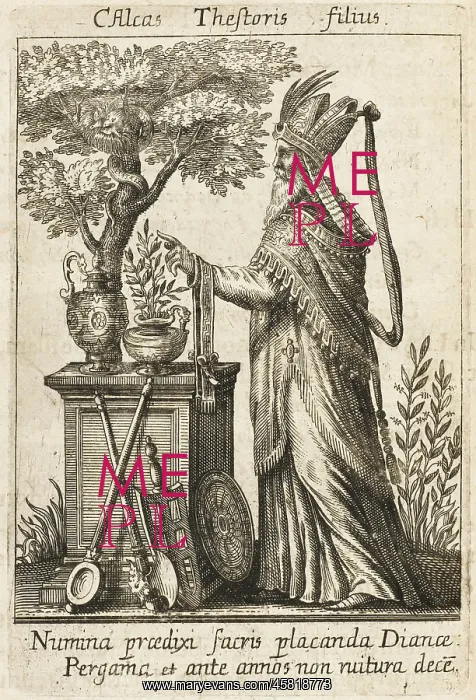 : Calchas. CALCHAS, Greek soothsayer who correctly predicted duration of Trojan War : Calchas. CALCHAS, Greek soothsayer who correctly predicted duration of Trojan War