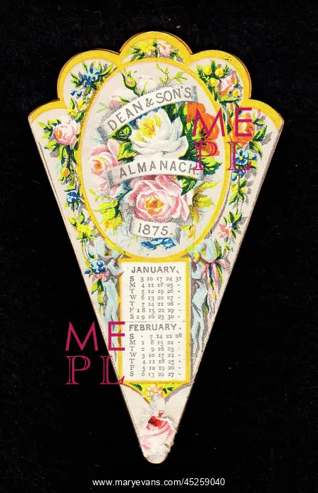 : Calendar for 1875 in the form of a fan : Calendar for 1875 in the form of a fan