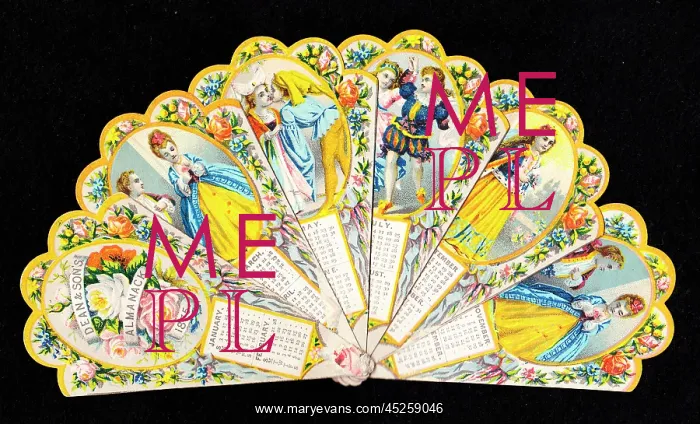 : Calendar for 1875 in the form of a fan : Calendar for 1875 in the form of a fan