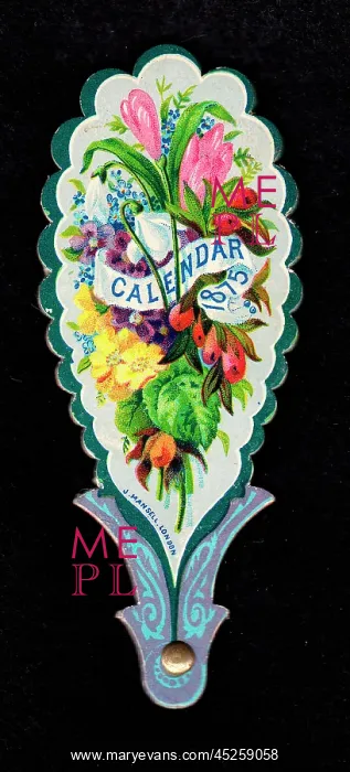 : Calendar for 1875 in the form of a fan : Calendar for 1875 in the form of a fan