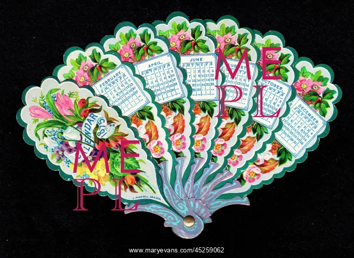 : Calendar for 1875 in the form of a fan : Calendar for 1875 in the form of a fan