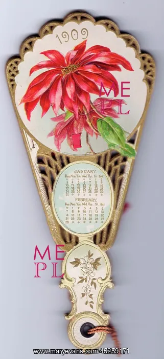 : Calendar for 1909 in the form of a fan : Calendar for 1909 in the form of a fan