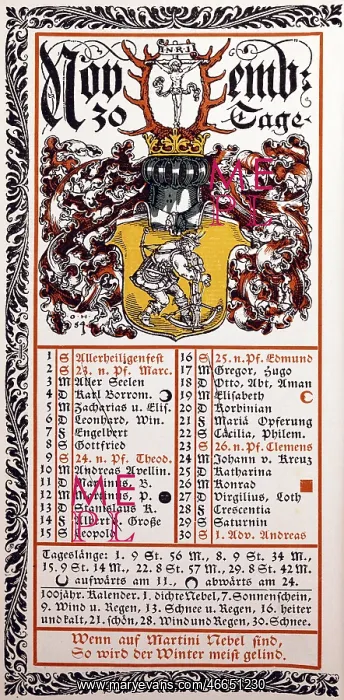 : Calendar for November : Calendar for November
