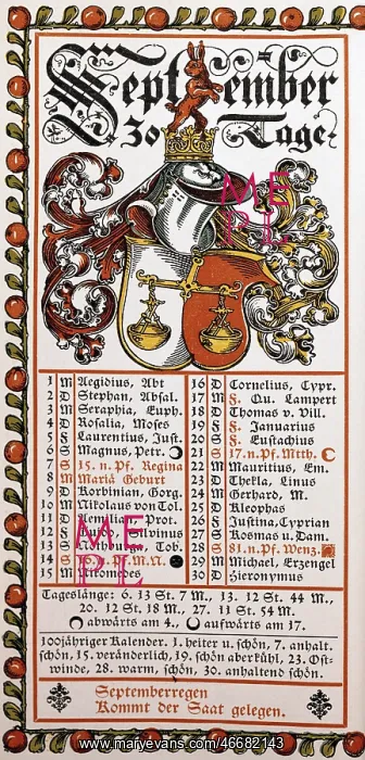  : Calendar for September