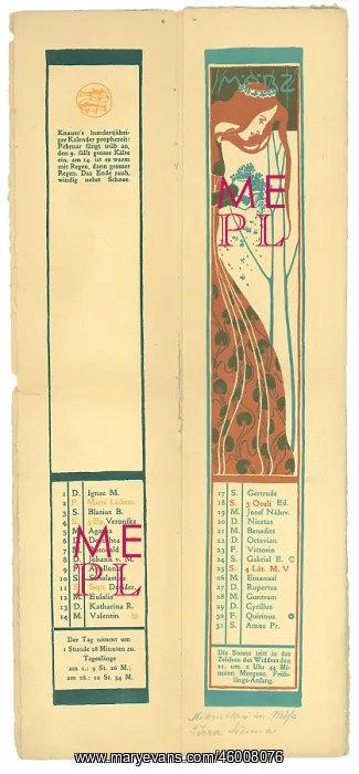 : Calendar sheet March, 1900 : Calendar sheet March, 1900