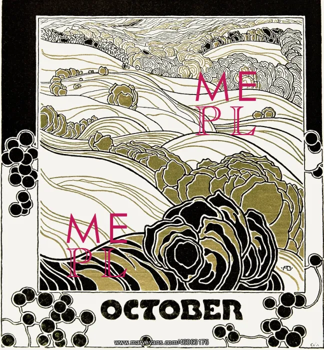 : Calender sheet october for Ver Sacrum : Calender sheet october for Ver Sacrum