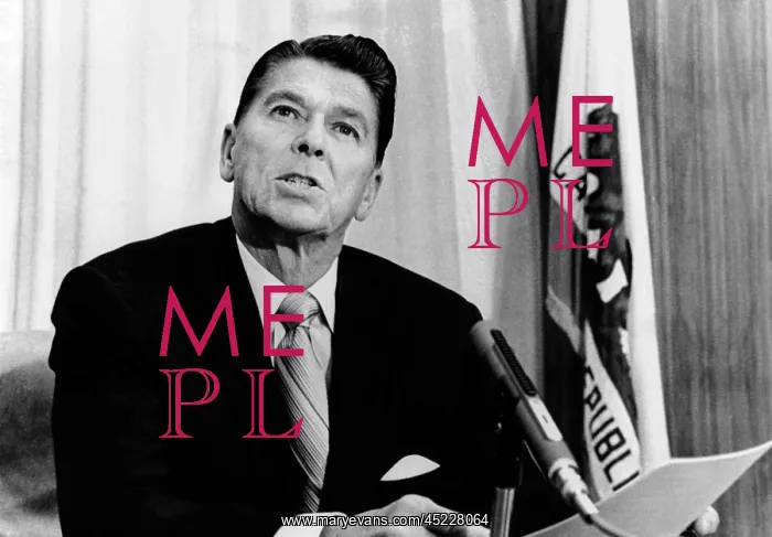 : California Gov. Ronald Reagan reads a statement ? : California Gov. Ronald Reagan reads a statement ?