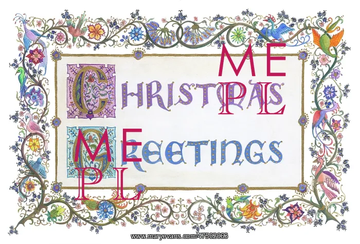 : Calligraphic'Christmas Greetings design : Calligraphic'Christmas Greetings design