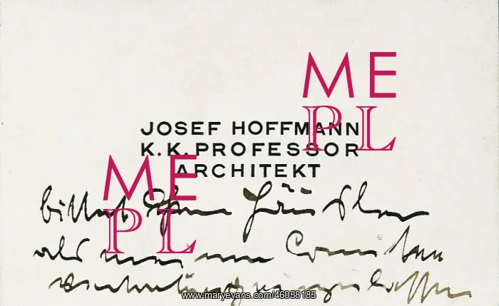 : Calling card by Josef Hoffmann : Calling card by Josef Hoffmann