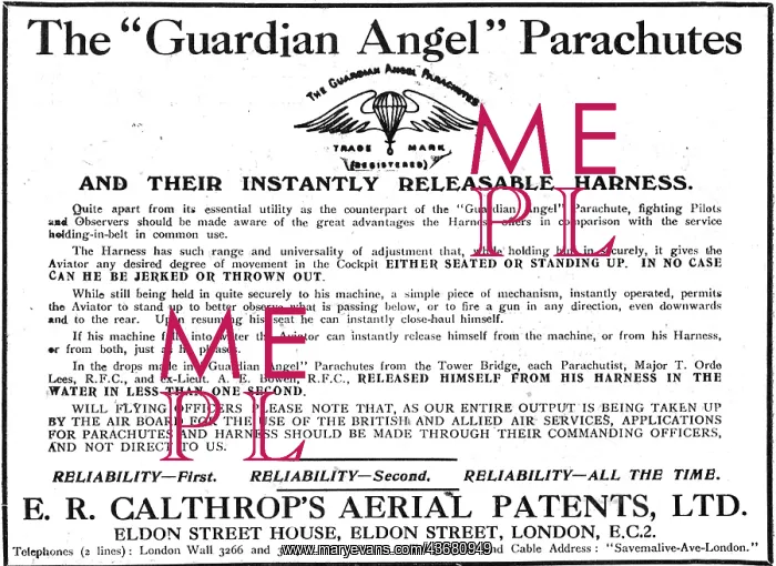 : Calthrop Guardian Angel Parachute : Calthrop Guardian Angel Parachute