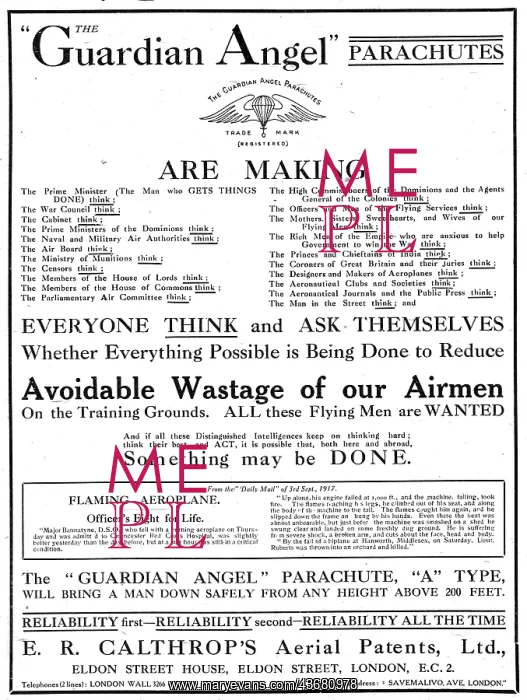: Calthrop Guardian Angel Parachute : Calthrop Guardian Angel Parachute