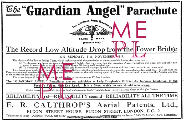 : Calthrop Guardian Angel Parachute : Calthrop Guardian Angel Parachute
