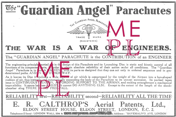 : Calthrop Guardian Angel Parachute : Calthrop Guardian Angel Parachute