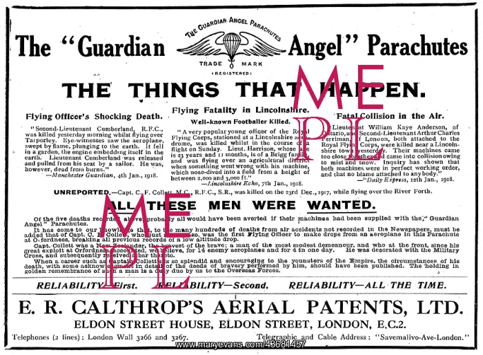 : Calthrop Guardian Angel Parachute : Calthrop Guardian Angel Parachute