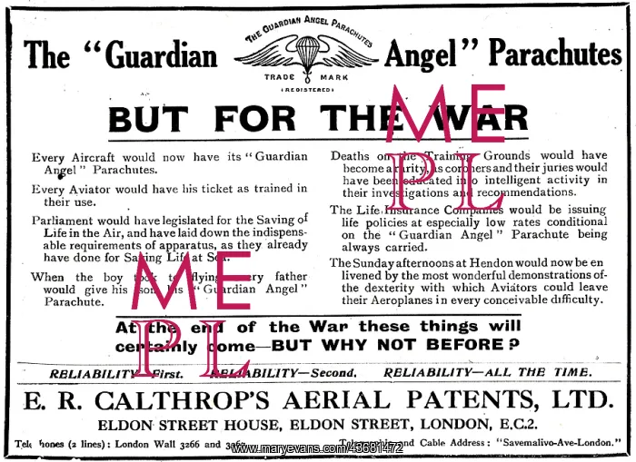 : Calthrop Guardian Angel Parachute : Calthrop Guardian Angel Parachute