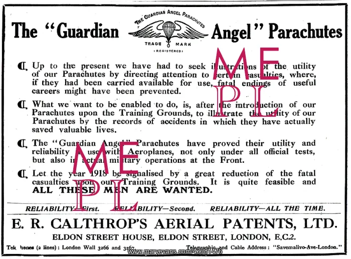 : Calthrop Guardian Angel Parachute : Calthrop Guardian Angel Parachute