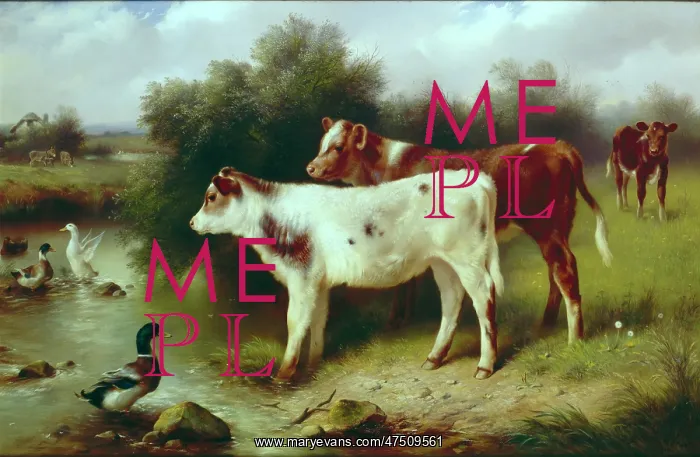  : Calves by a River
