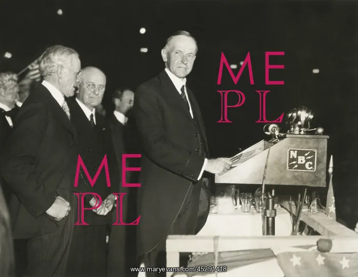 : Calvin Coolidge spoke in support of Herbert Hoover : Calvin Coolidge spoke in support of Herbert Hoover