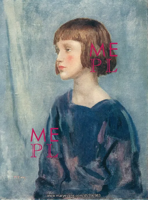  : Calypso. A portrait painting of a young girl, seated, wearing a blue top,