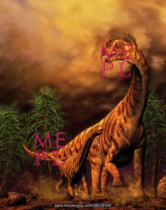 : Camarasaurus adult and offspring : Camarasaurus adult and offspring