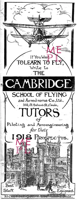 : The Cambridge School Of Flying - 1918 Prospectus : The Cambridge School Of Flying - 1918 Prospectus