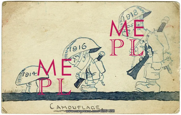: Camouflage - WWI postcard by George Ranstead : Camouflage - WWI postcard by George Ranstead