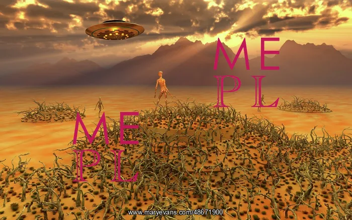 : Camouflaged flying saucers landing at a desert : Camouflaged flying saucers landing at a desert