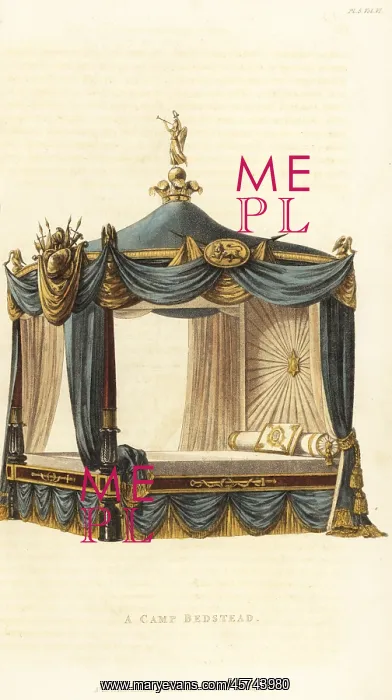 : A camp bedstead for a military officer : A camp bedstead for a military officer