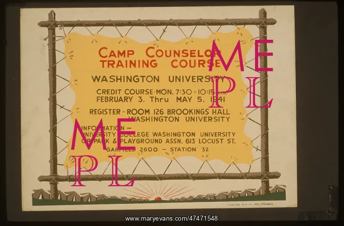 : Camp counselor training course, Washington University : Camp counselor training course, Washington University