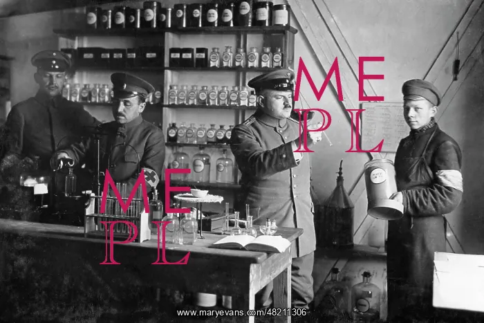: Camp pharmacy in Crossen, 1915 : Camp pharmacy in Crossen, 1915