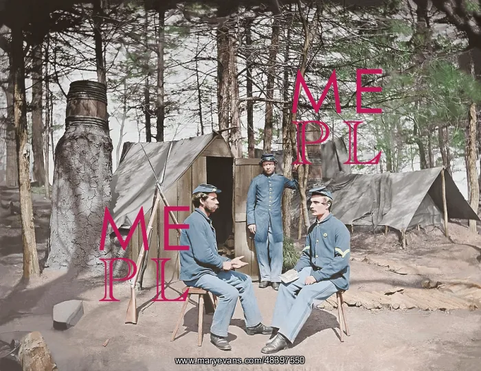 : Camp scene during the American Civil War : Camp scene during the American Civil War
