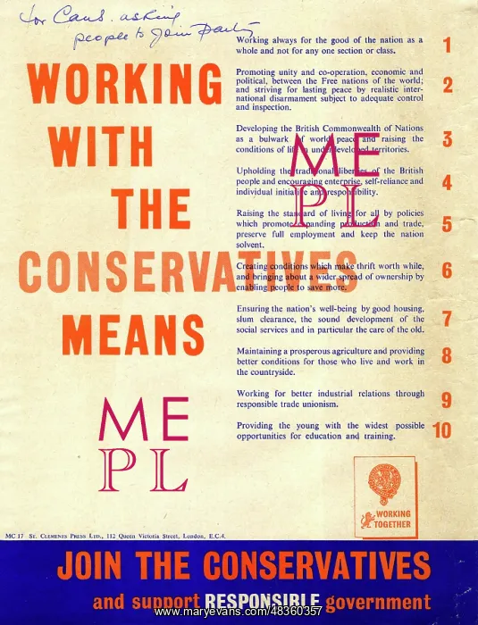 : Campaign poster, Conservative Party : Campaign poster, Conservative Party
