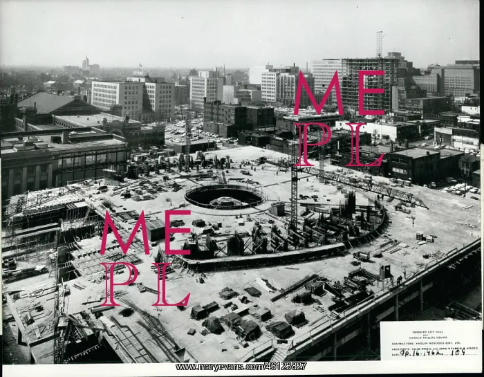 : Canada. 1968 - caption work starts on the twin 300 feet high tower blocks : Canada. 1968 - caption work starts on the twin 300 feet high tower blocks