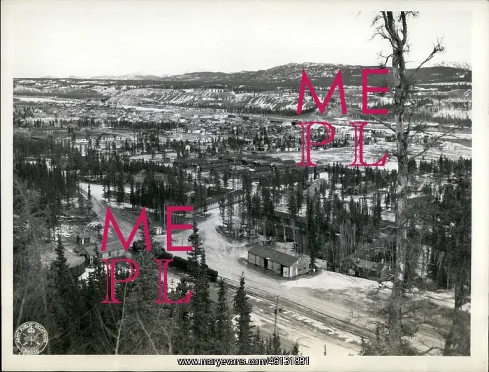 : Canada. Mar. 03, 1947 - A general view of the town of Whitehorse in the Yukon : Canada. Mar. 03, 1947 - A general view of the town of Whitehorse in the Yukon